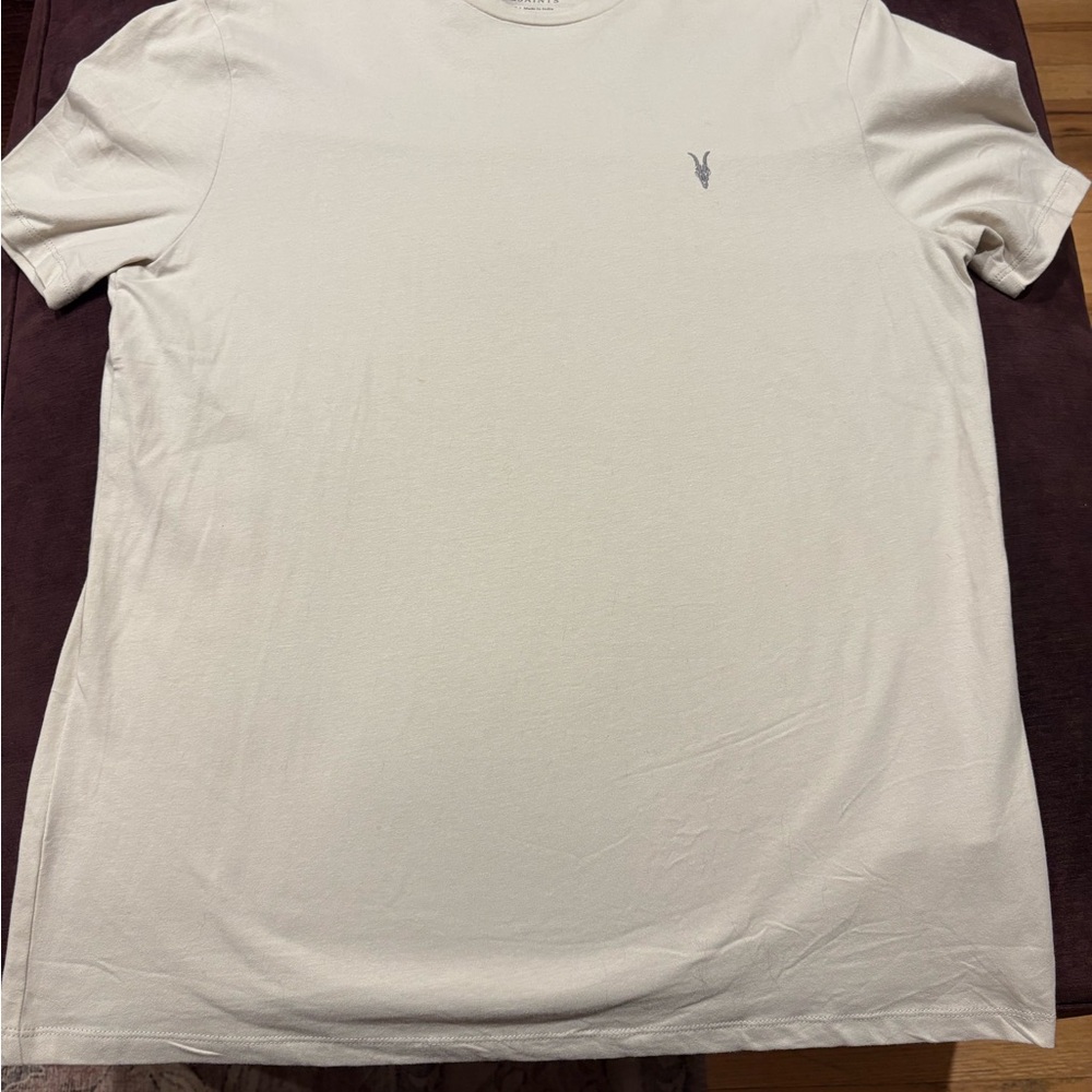 All Saints Men’s Off-white logo shirt sleeve tee - Large